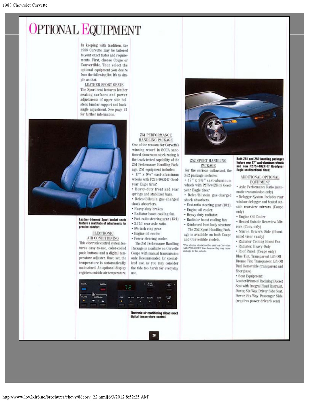 1988 Corvette Brochure Page 10